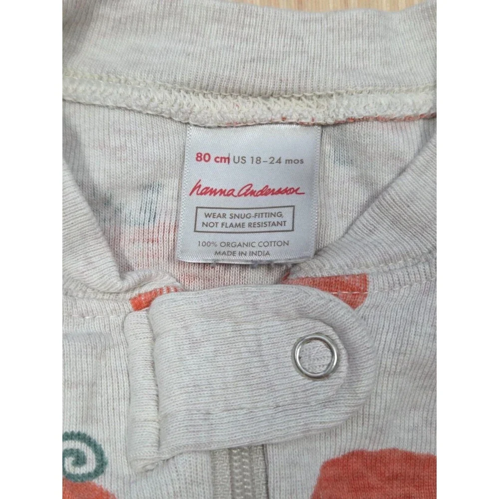 Hanna Andersson Pumpkin Pajamas Footless Cotton Sleeper Size 80 18-24 Months